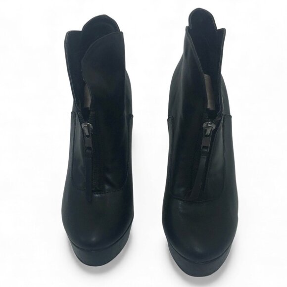 Charles by Charles David Black Platform Ankle Boots • Front Zip • Size 7.5 - Picture 7 of 8